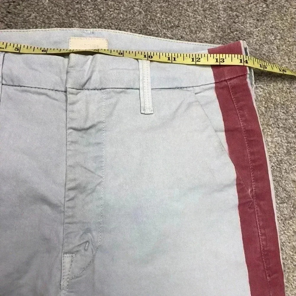 Mother Chino Pants Sz 26 The Shaker Prep Fray Blue Red Stripe - Picture 3 of 16